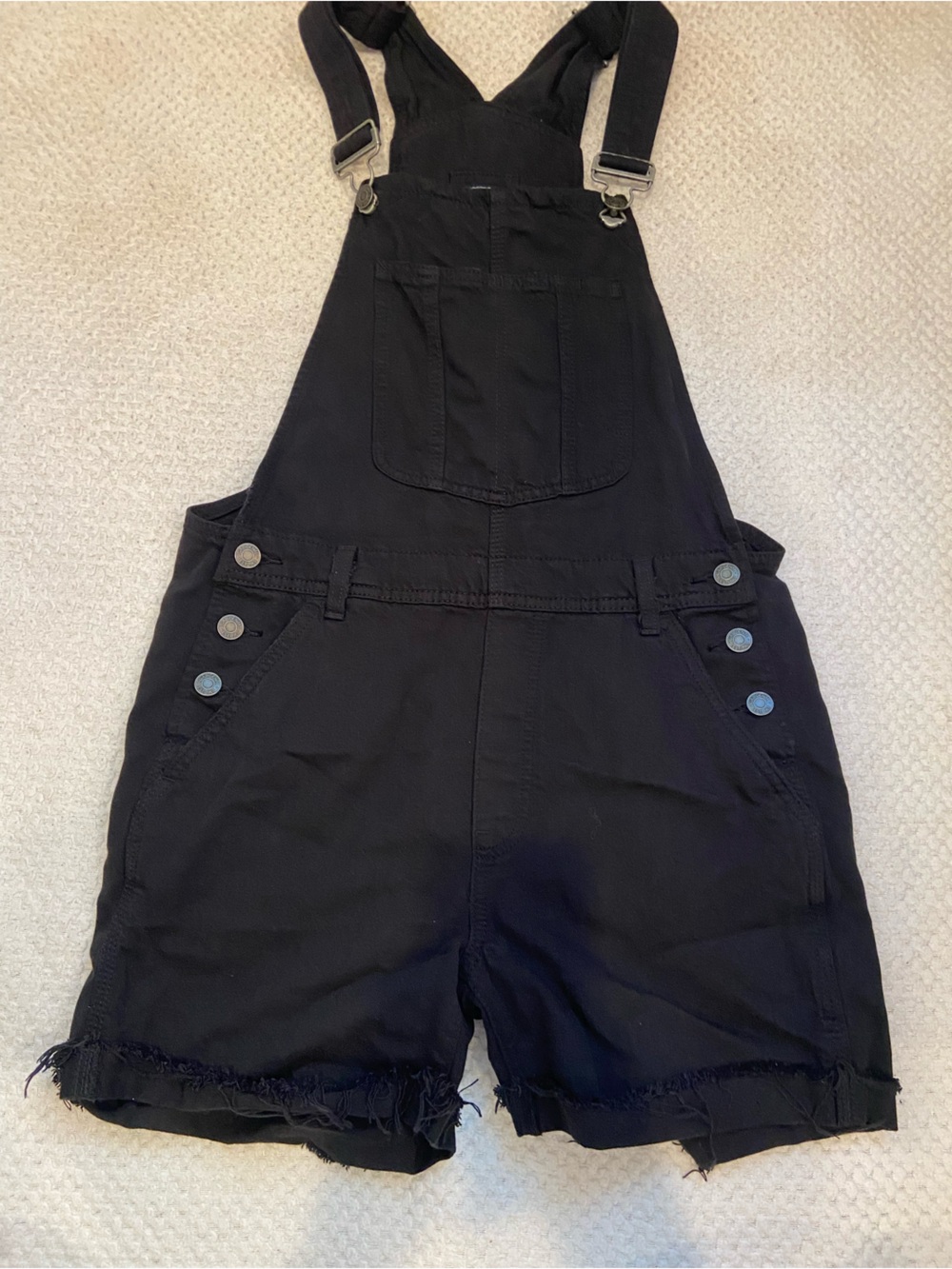 GAP Black Denim Shortalls with Adjustable Straps